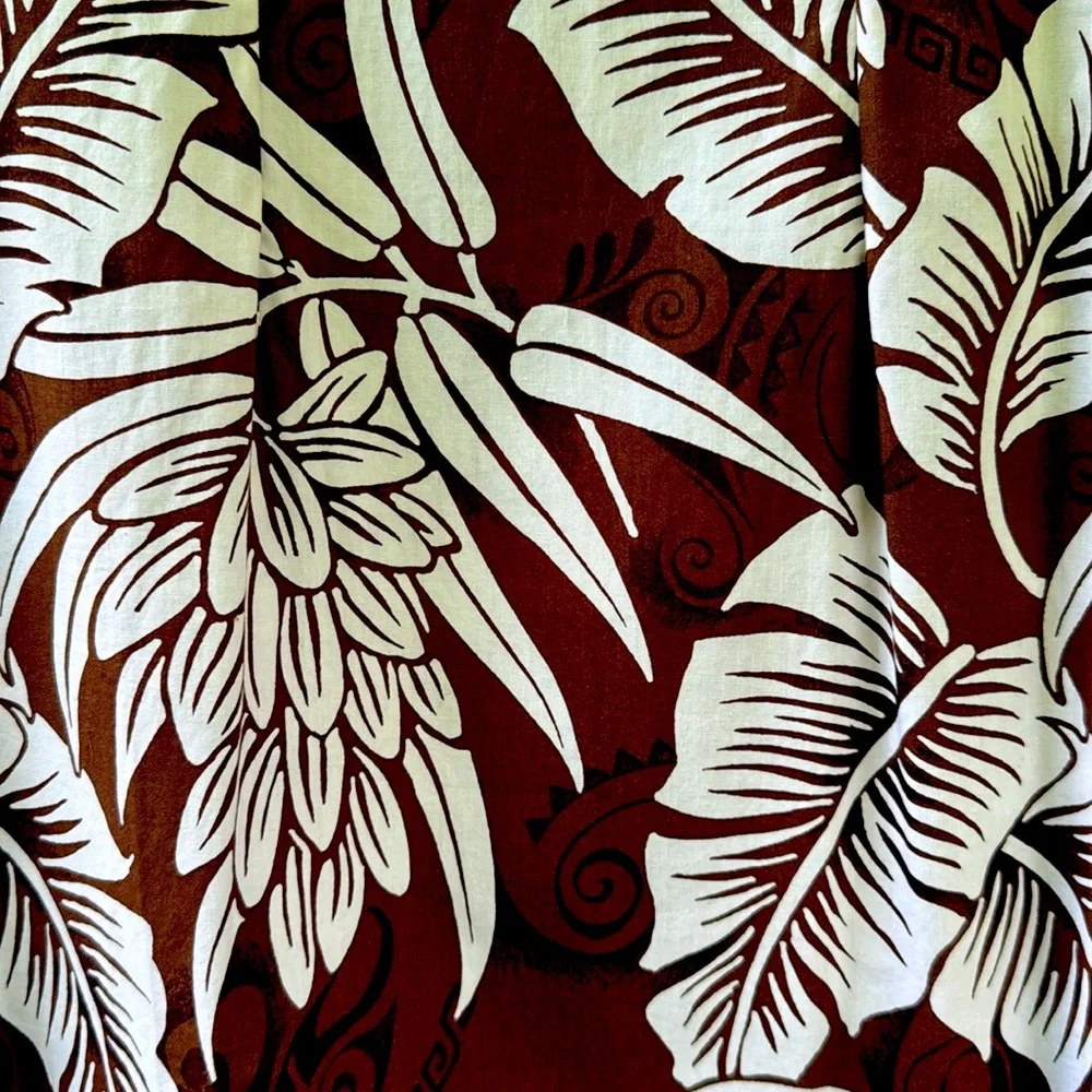 Handmade Hawaiian Tropical Leaf Maxi Dress - Picture 3 of 6